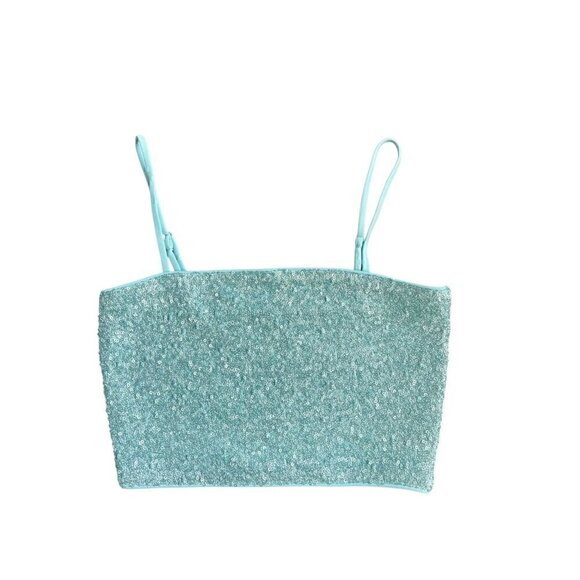 Susana Monaco Sequin CropTop With Adj.Straps & Side Zipper, TAYLOR SWIFT ERA, SM - Picture 1 of 4